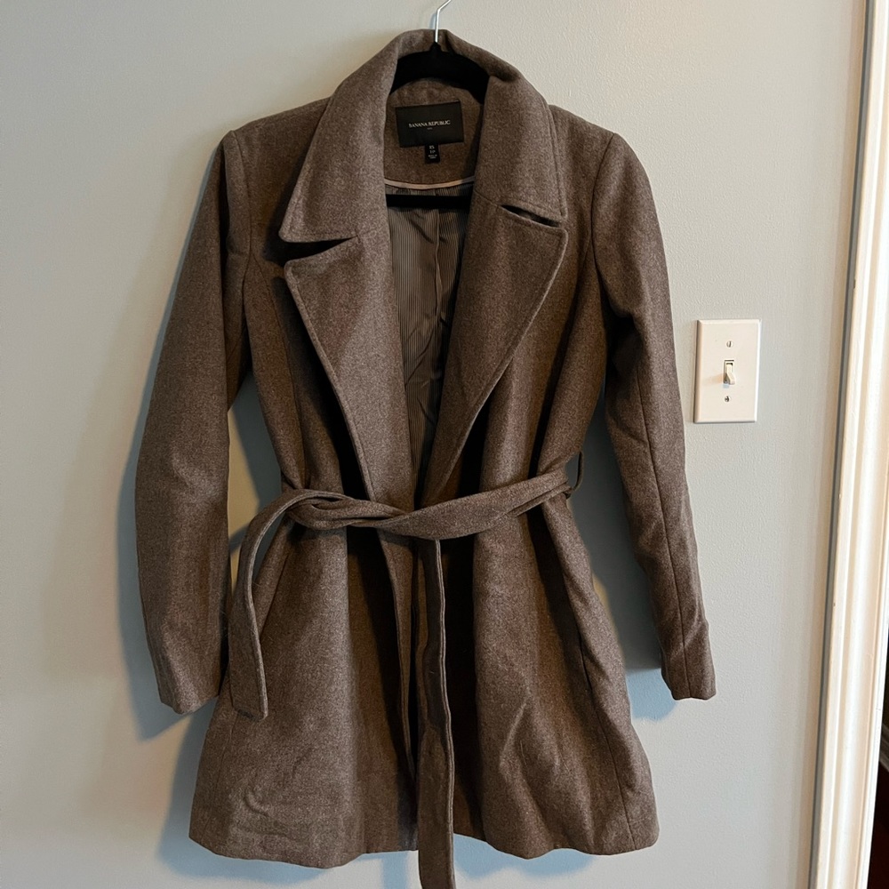 Banana Republic tie-front pea coat